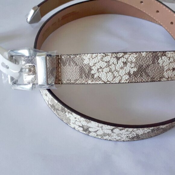 NWT MICHAEL Michael Kors floral monogram belt, XL - Picture 3 of 9